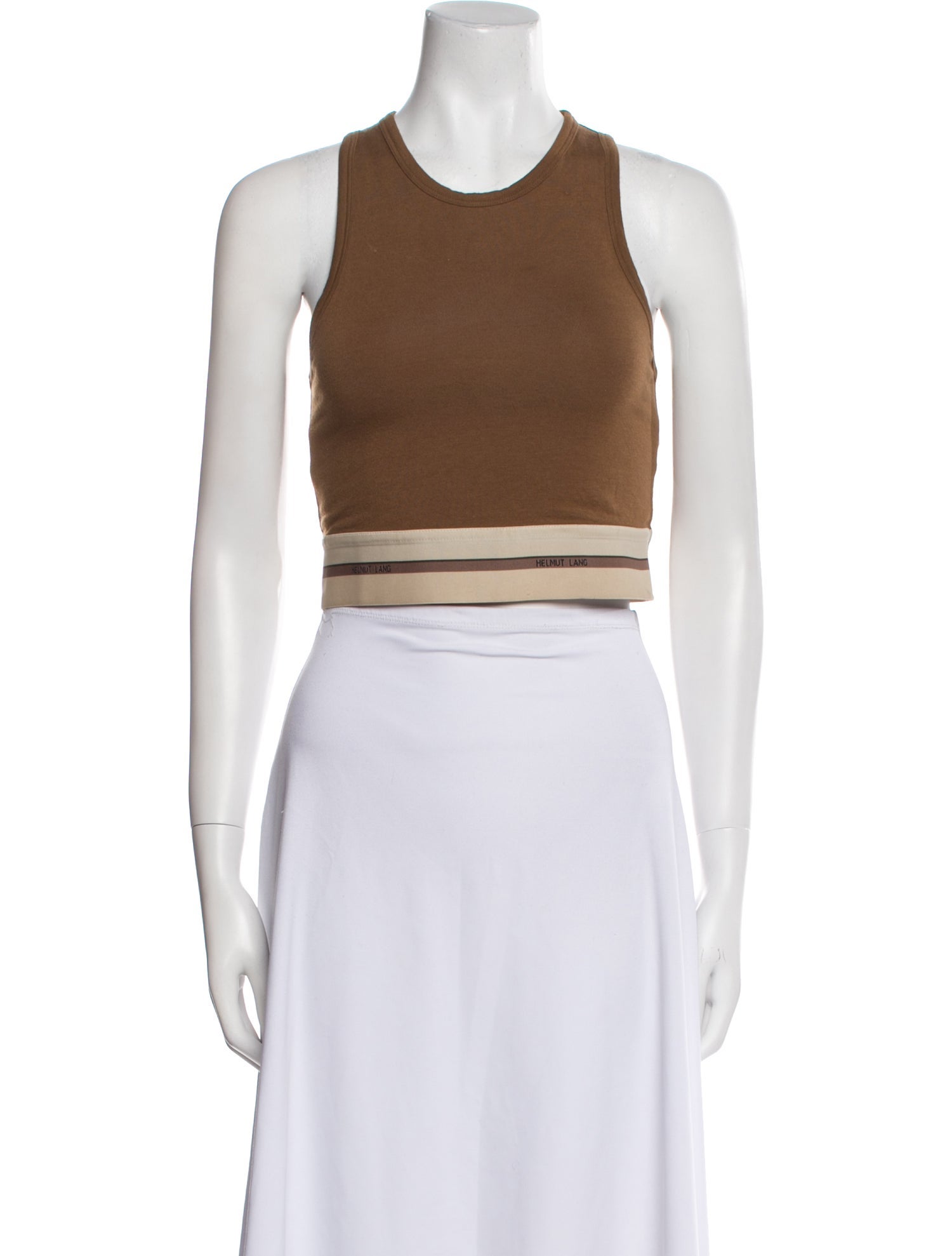 Helmut Lang Scoop Neck Sleeveless Crop Top